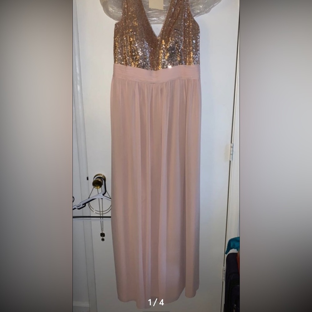 NTW rose gold bridesmaids dress